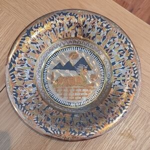 Egyptian Gold and Silver Decorative Plate